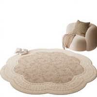 Tapis à boucles style français à motif floral K Wo Yi 01 Nouveau modèle pour salon, canapé, chambre, balcon, antidérapant, lavable à la main