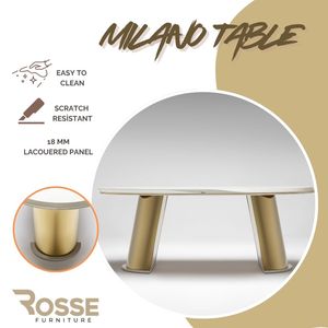 Mesa de Comedor Extensible Moderna de Mármol Rosse Milano, Redonda para 6 Personas, Patas de Metal, Diseño de Lujo, Turquía - Product Image 2