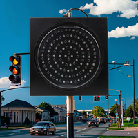 Feu de signalisation LED solaire de 300 mm, clignotant jaune, signal d'avertissement