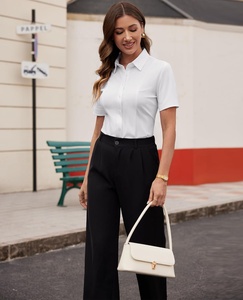 <span class=keywords><strong>Camicia</strong></span> da Lavoro da <span class=keywords><strong>Donna</strong></span> <span class=keywords><strong>Slim</strong></span> <span class=keywords><strong>Fit</strong></span> a Maniche Corte in Tessuto Elasticizzato Lavabile Lunghezza Regolare Senza Pieghe Tinta Unita - Product Image 6