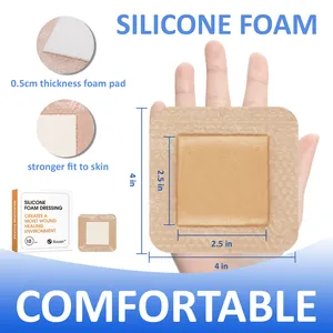 Kendinden yapışkanlı silikon pansuman köpük pad ile yara bakımı için