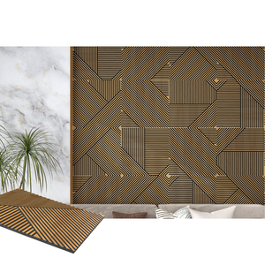 MDF khắc Bảng điều khiển rãnh ván gỗ hạt tường bảng gỗ sồi trắng trang trí sàn gỗ tường Bảng điều khiển Ốp - Product Image 6