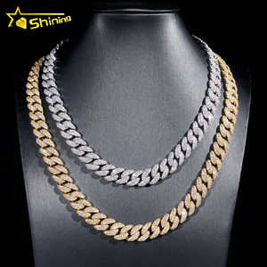 Brillante alta qualità moda Hip Hop 12MM di larghezza 5A CZ catena a maglie cubane ghiacciato fuori collana cubana e bracciale - Product Image 1