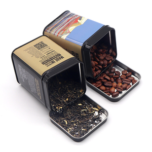 Wholesale Square Tea tin Container food grade metal tin packaging custom square tea tin box