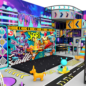 Aoleao Custom Cyberpunk Graffiti High-Capacity <b>Indoor</b> Playground Equipment Ball Pool Trampoline <b>Slide</b> Interactive Projection for - Product Image 3