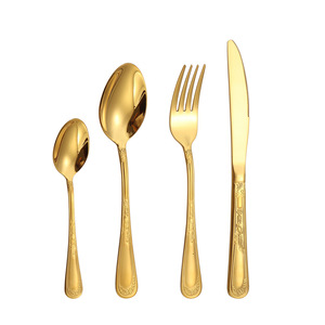 Juego de cubiertos de acero inoxidable con diseño estampado para hoteles y restaurantes - Product Image 5