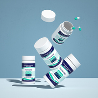 Bouteille de complément alimentaire ou de pilules en PET personnalisée de 90 ml avec impression sérigraphique, large ouverture pour les vitamines et les médicaments