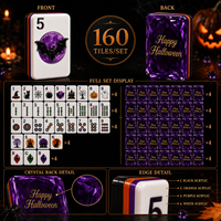 Ensemble de Mahjong Américain Pliable Portable de Luxe en Acrylique à 4 Couches pour Halloween, Personnalisable OEM ODM, Jeu de Divertissement