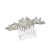 Peigne à cheveux de mariage vintage en argent, personnalisé gratuitement, accessoires de cheveux en perle d'or en diamant