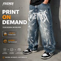Jeans personnalisés avec motifs imprimés, choix de motifs, design d'illustrations personnalisées, pantalon en denim épais, tenue décontractée de rue, JEANS pour hommes