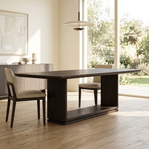 Tavolo da Pranzo Convertibile Moderno <span class=keywords><strong>in</strong></span> <span class=keywords><strong>Legno</strong></span> Massello per 14 Persone, Colore Marrone, per Uso Domestico - Product Image 2