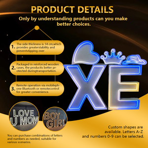 Letras LED Personalizadas con Tema de Corona para Decoración de Bodas, Revelación de Género, Animación Deportiva, Día de Apertura y Fiestas - Product Image 6