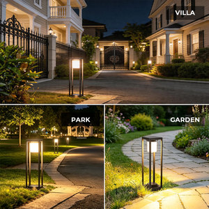 Lámpara Solar de Jardín <span class=keywords><strong>LED</strong></span> para Exteriores, Fabricación al por Mayor, IP65, Aluminio, Blanco Cálido, Lámpara de Bolardo para Iluminación de Caminos de Villas - Product Image 4