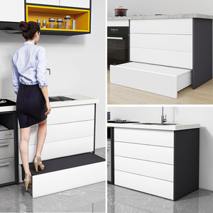 <b>Drawer</b> <b>Slide</b> Riser Height Increasing Footrest Modern Kitchen Cabinet Accessory Cold Rolled Steel Hardware for Home Use - Product Image 1
