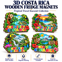 Aimant de réfrigérateur en bois 3D imprimé CMYK, design personnalisé, style art populaire, pour cadeaux promotionnels, souvenirs, logo, nom de ville, double couche