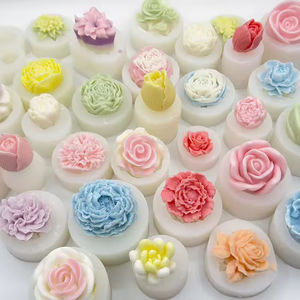 Usine prix de gros bougie parfumée 3D Silicone moules fleur et béton plâtre bougies gâteau outils - Product Image 2