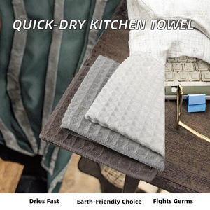 Paños de Cocina Cuadrados de Microfibra con Tejido Waffle, Ecológicos, Antimicrobianos, de Secado Rápido, para Limpiar Platos - Product Image 2