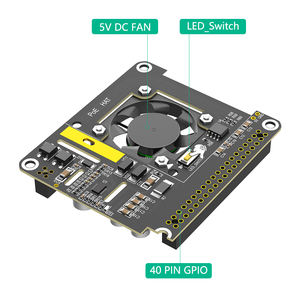 HAT para Raspberry <span class=keywords><strong>Pi</strong></span> 5 con ventilador de refrigeración/HAT de ordenador para <span class=keywords><strong>Pi</strong></span> 5/CM5, 5V 5A 25W, estándar de red compatible con IEEE 802. 3AF/AT - Product Image 2