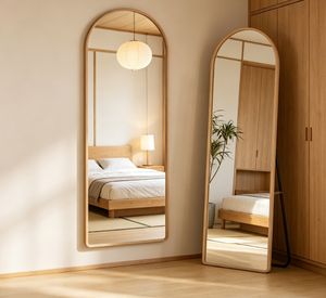 Arched Floor <b>Mirror</b> Wooden Framed Full Length Dressing <b>Mirror</b> Freestanding Bedroom Body Hair Vanity <b>Mirror</b> - Product Image 1