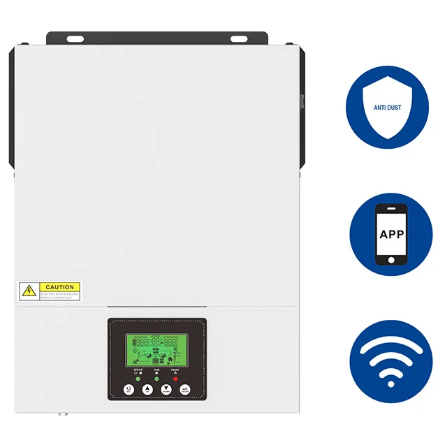 1.5kw 2.4kw 24v 48v 고주파 그리드 태양 광 인버터 순수 사인파 Mpp 태양 광 인버터 하이브리드