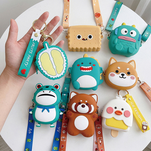 Porte-monnaie en silicone <span class=keywords><strong>Pop</strong></span> <span class=keywords><strong>It</strong></span> personnalisé avec logo, motif dessin animé (canard, panda, <span class=keywords><strong>grenouille</strong></span>), porte-clés, sac bandoulière pour enfants, rangement pour écouteurs - Product Image 1