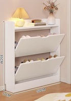 Dareko Estrecho inclinado y cerrado Zapatero para Hall Zapatero de mujer Zapatero Muebles Zapatero Estante Zapatos Hogar Sala de estar