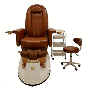 Sillón de Pedicura de Lujo con Lavabo de Cobre, Tapizado en Cuero PU, Reclinable, Diseño Contemporáneo, Fácil de Limpiar, Mueble de Salón - Product Image 5