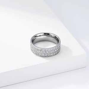 แหวนเพชรชุบทอง 18K แบบกำหนดเองสำหรับผู้ชายและผู้หญิง ไม่ลอก ไม่ดำ - Product Image 5