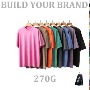 T-shirt da uomo in cotone 100% lavato 270G, stampa DTG personalizzata, design oversize, alta qualità, produzione all'ingrosso - Product Image 1