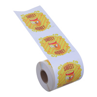 Étiquette autocollante personnalisable en vinyle avec code-barres pour pot de miel naturel brut, fournitures d'apiculture, adhésif acrylique permanent