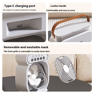 USB Rechargeable 3 in 1 Mini Mist Fan Portable Air Conditioner Fan with LED Light 450ml Water Personal Cooler - Product Image 2
