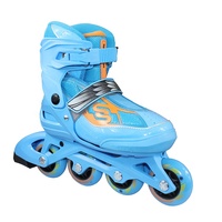 Patins à roulettes en ligne réglables HZ LH pour enfants, 4 roues, pour l'extérieur, avec roues en plastique PP, lumières clignotantes, roulements ABEC-7