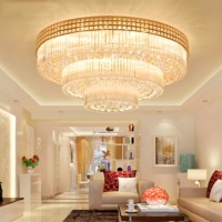 Nouveau Lustre en Cristal Luxe Léger 2026, Luminaire de Plafond Principal Atmosphérique de Style Européen pour Hôtels, Villas et Salons