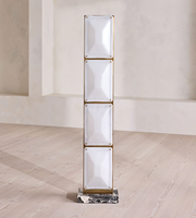Lampe sur pied en fer conique à silhouette sculpturale avec abat-jour en albâtre