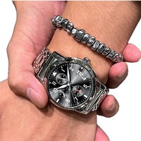 Jam Tangan Pria Bisnis Trendi Sederhana Fashion Kasual Paduan Logam Serbaguna untuk Aktivitas Sehari-hari, Hadiah, Quartz 39mm Jarum Penunjuk, Impor