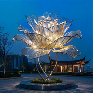 Nhân Tạo Rose Vườn Ánh Sáng Không Thấm Nước Hoa Đèn Ngoài Trời Bãi Cỏ Đèn Vuông Chủ Đề Công Viên Hiển Thị Cảnh Quan <span class=keywords><strong>LED</strong></span> Chiếu Sáng - Product Image 3