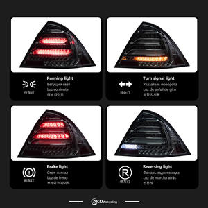 2000-2006 Mercedes-Benz Clase C Conjunto de luz trasera W203 Nuevo ABS rojo LED Señal de giro de agua de circulación diurna modificada para mejorar - Product Image 5