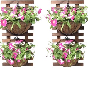 Support mural rectangulaire en bois Ya Ding pour plantes, décoration intérieure et extérieure, type mural - Product Image 5