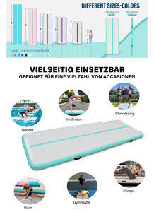 Tapis de gymnastique professionnel en PVC imperméable, pliable et gonflable, pour la gym et le yoga - Product Image 4