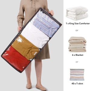 Caja de Almacenamiento de Ropa Plegable de Tela No Tejida, con Compartimentos, Capacidad de 24L, Apilable, Diseño Moderno para Edredones y Ropa Interior - Product Image 2