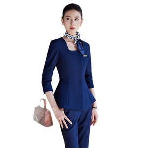 Women's Professional Suit Long Sleeve Trousers Polyester Comfortable Workwear Spring 2025 Flight Attendant Style - Product Image 5
