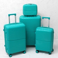 Juego de Maletas de Viaje Vibrantes, Maletas Rígidas de 4 Piezas, Bonitas Maletas con Ruedas Giratorias, Estuche de Cosméticos Combinado