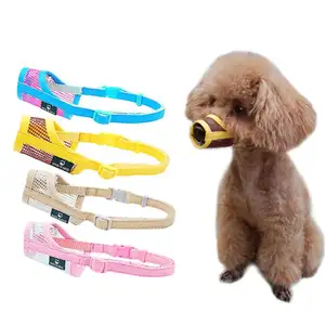 Pet Dog Muzzle Design Anti-biting Adjustable Muzzle Mesh Breathable Mask Durable Nylon Mesh For Small Large Dog Supplies