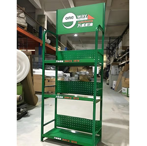 Étagère métallique <span class=keywords><strong>automobile</strong></span> écologique moderne vitrine sur pied pour épicerie de lubrifiant pour huile de moteur - Product Image 1