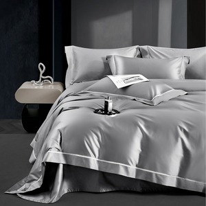<b>Double</b> Ply Egyptian Cotton Four Piece Bedding Set 100 Count Long Staple Cotton Solid Color Breathable Home Use - Product Image 4