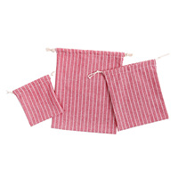 Sac cosmétique à cordon en coton et lin Pochette de rangement vintage à la mode pour les bagages de voyage Emballage de bijoux de mariage et de noël