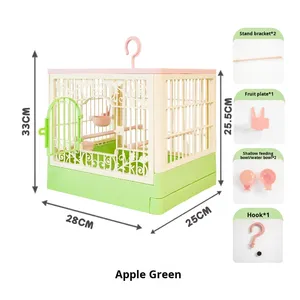 Plastik Kuş Kafesi Papağan Villası Geniş Alan Nefes Alabilen Katlanabilir Açık Hava Gözlem Kafesi Evcil Hayvan Malzemeleri - Product Image 6