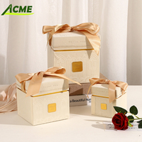 Boîte cadeau en velours de haute qualité personnalisée avec nœud, boîte cadeau d'anniversaire pour cosmétiques, bonbons de mariage