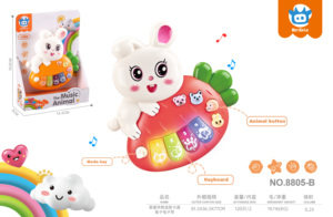 ของเล่นเปียโนไฟฟ้าแบบใช้มือถือ9ปุ่มรูปนกเพนกวินทดสอบ EN71ผสม2สี - Product Image 4