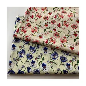 Floral suave tejido impreso 100% algodón popelina vestido textil libertad Tana césped tela de algodón para vestido